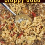 image for pinterest of finished backcountry sloppy joes with text overlay recipe title