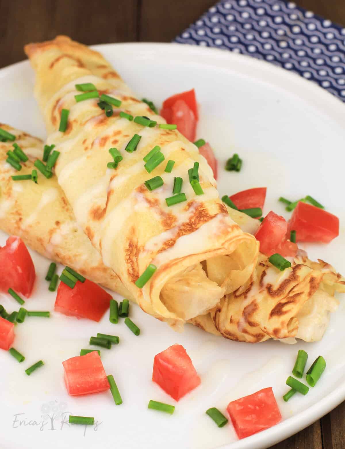 crepes on a white dish
