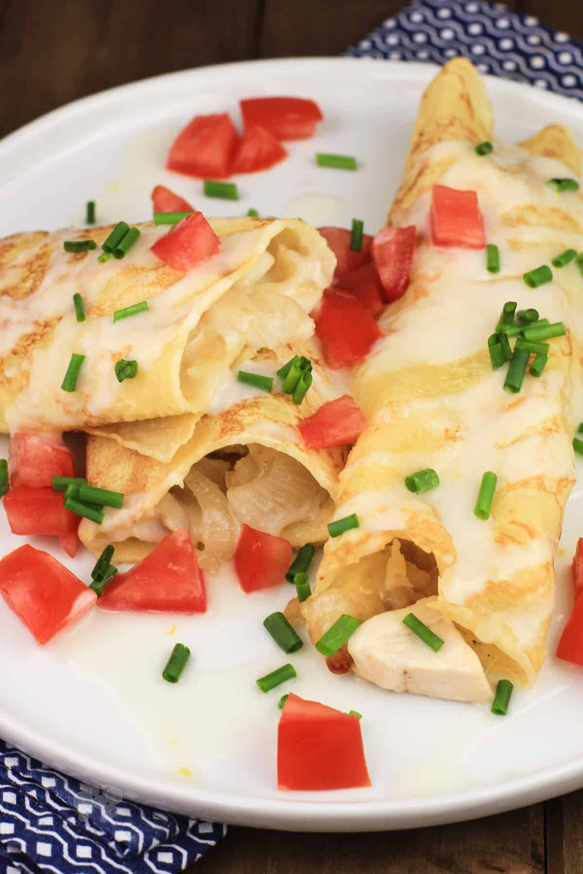 2 prepared crepes on white dish