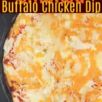image for pinterest sharing with text overlay recipe title Smoked Buffalo Chicken Dip