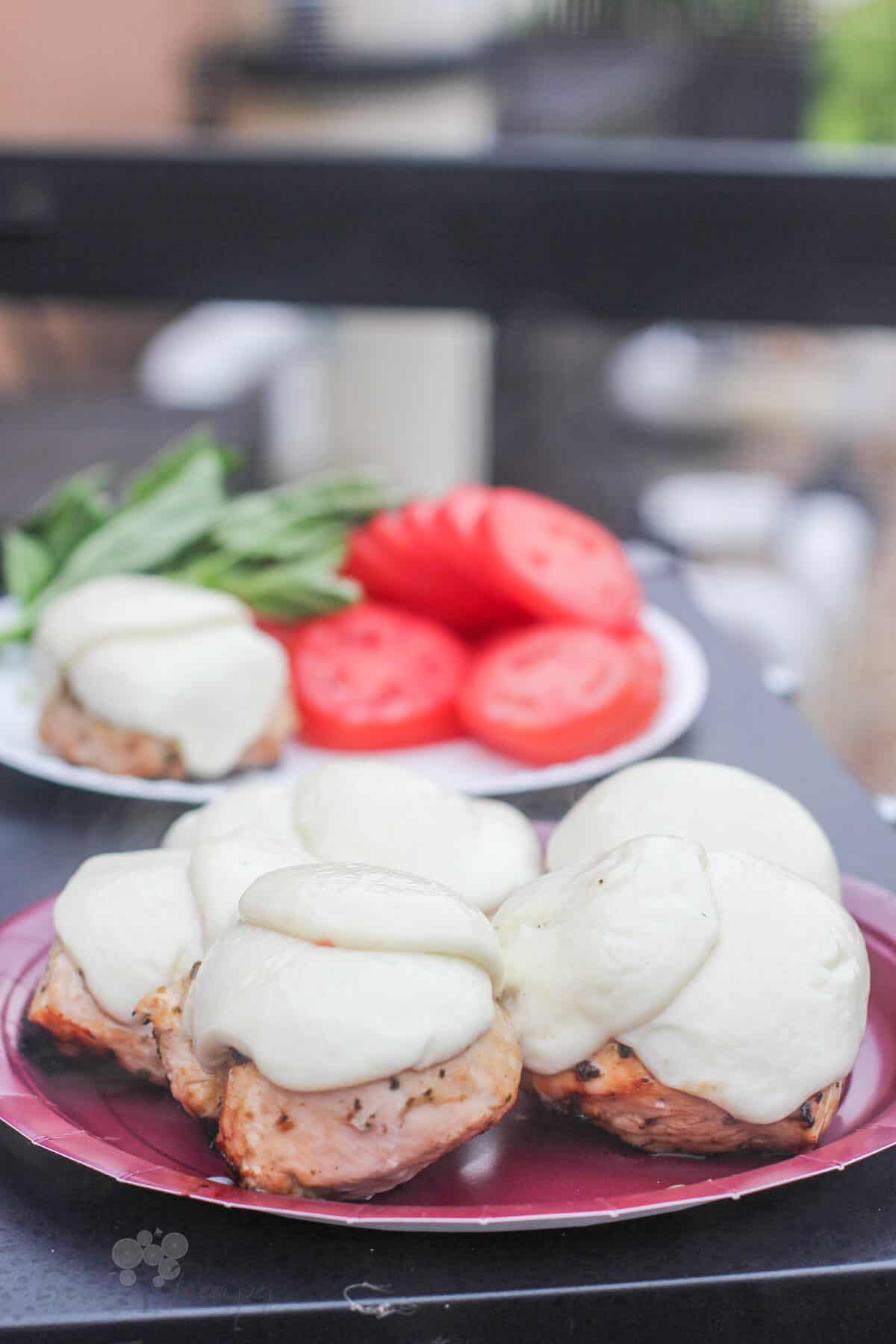 cooked chicken topped with cheese