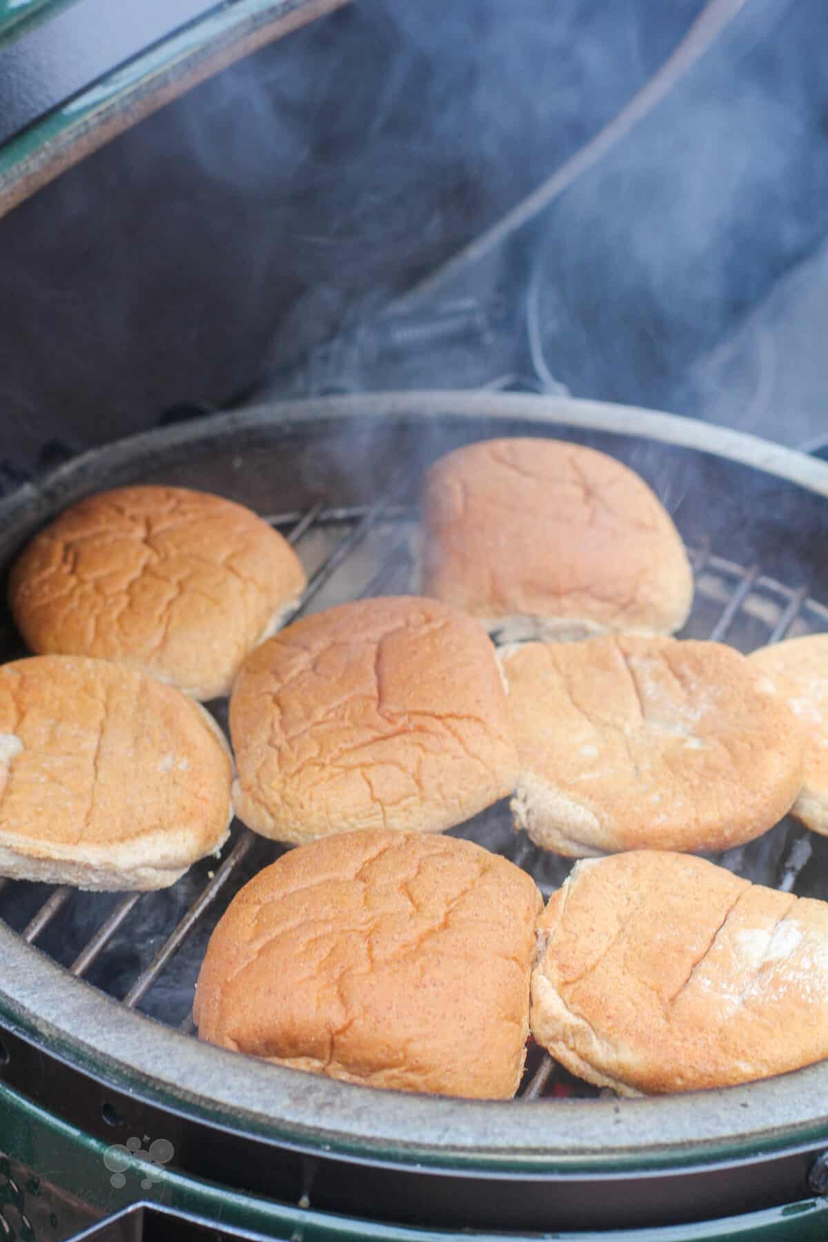 bins toasting on grill