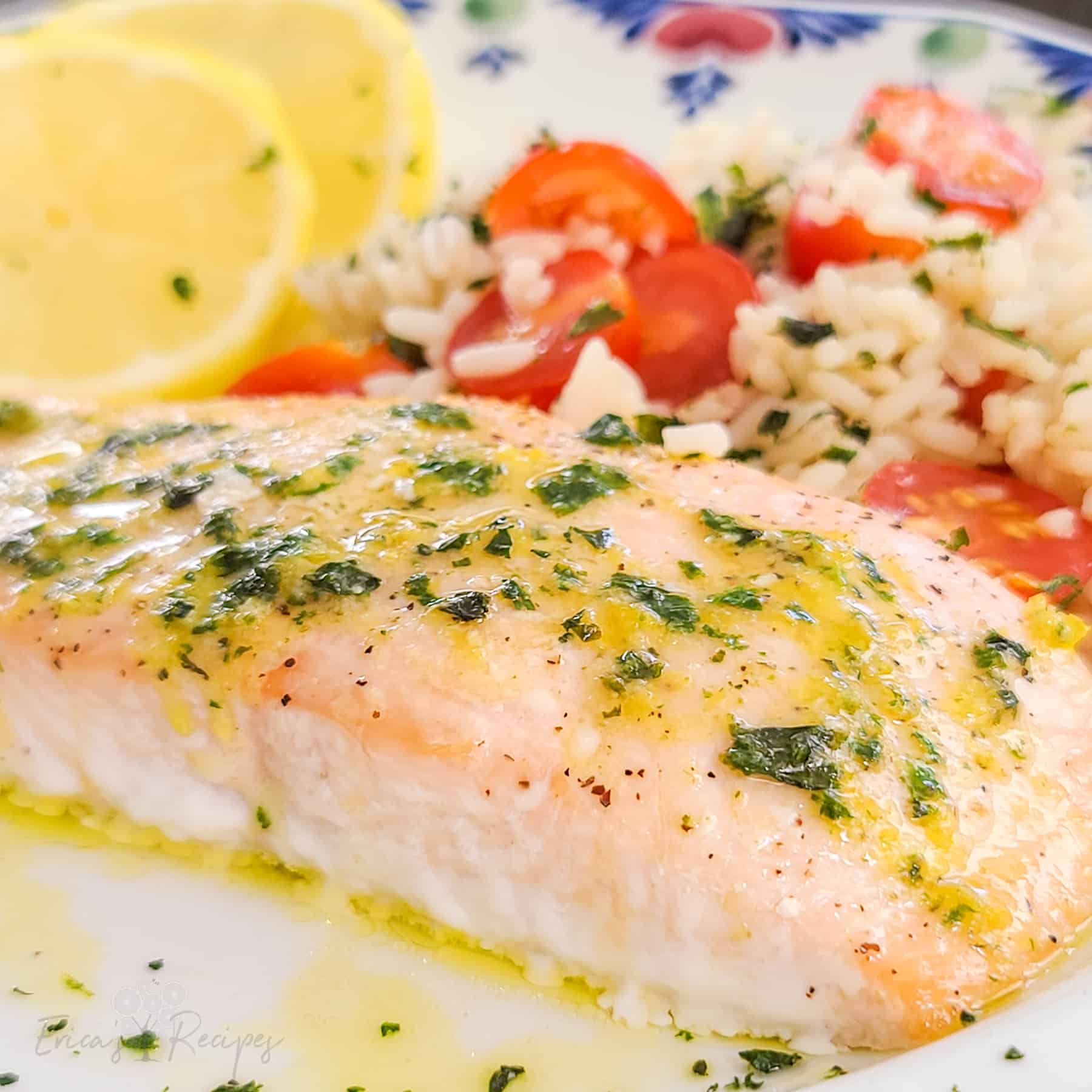 Toaster Oven Salmon with Lemon Basil Butter