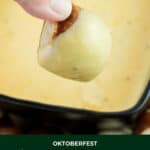 image for pinterest with text overlay recipe title german beer cheese