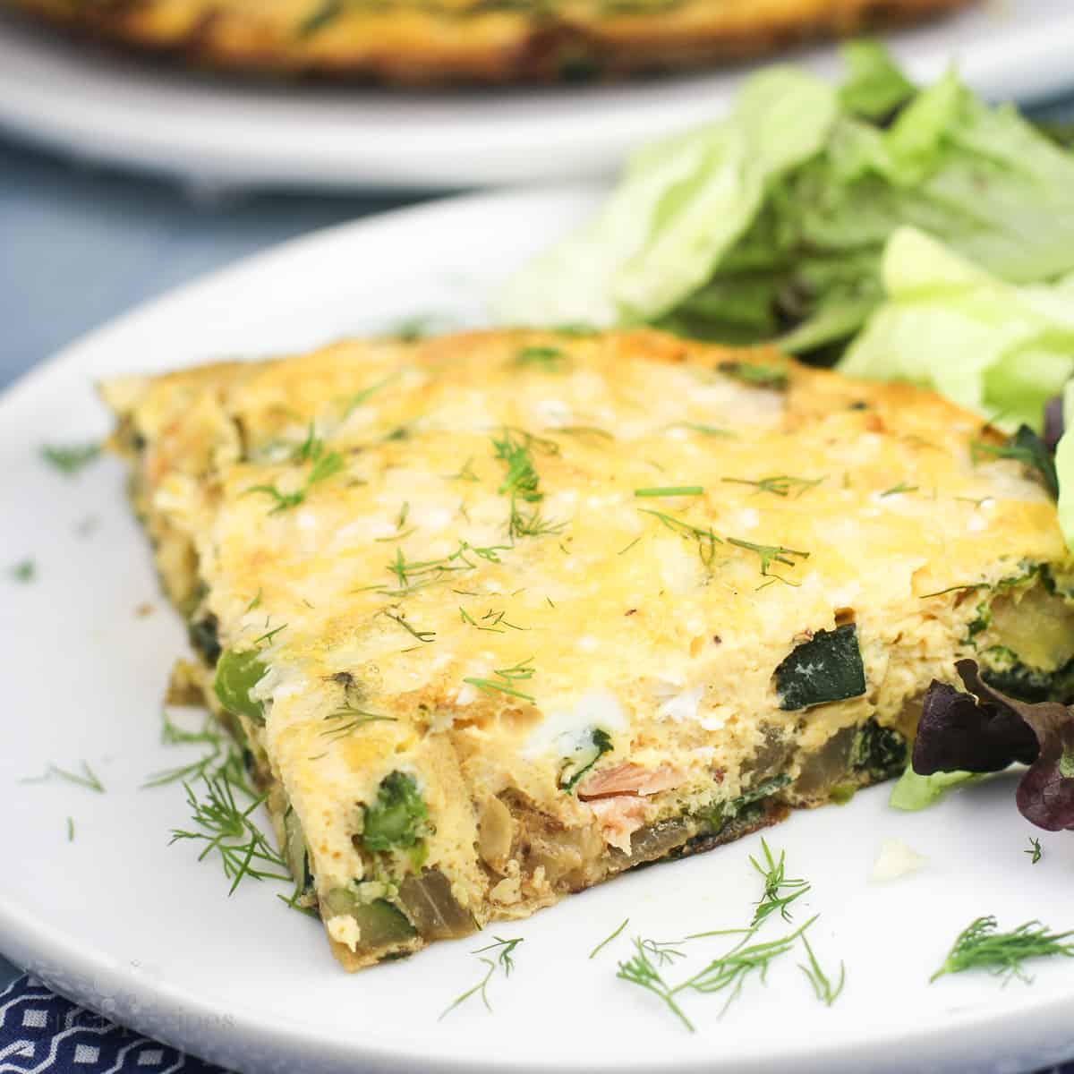 Vegetable Frittata with Smoked Salmon