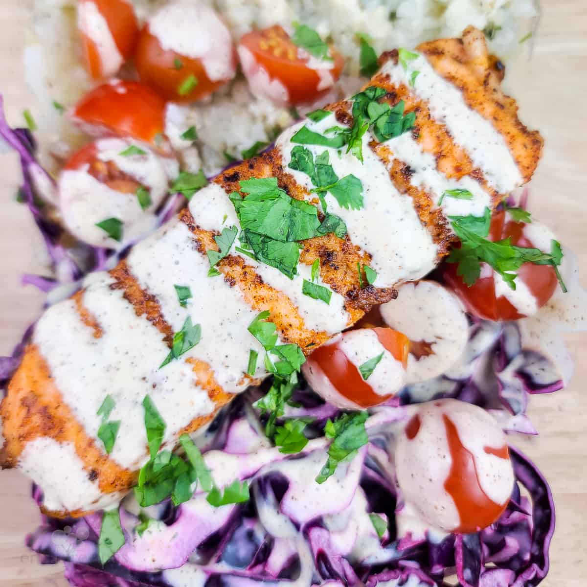 Meal Prep Chipotle Salmon with Cauliflower Rice