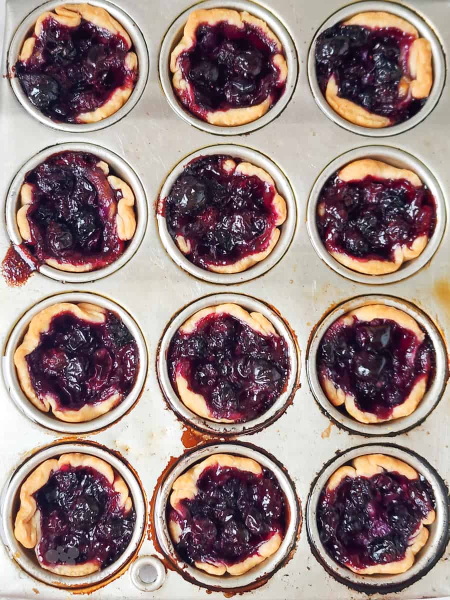 baked pie bites in muffin tin