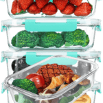 stacked glass food prep containers